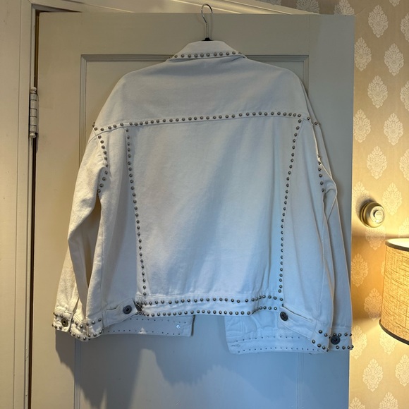 Studded White Denim Jacket - Picture 2 of 5